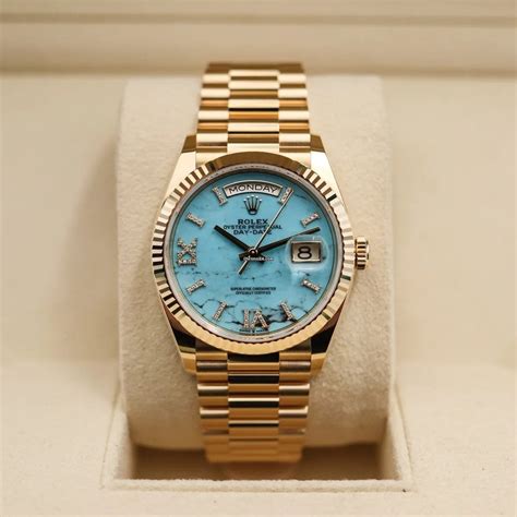 rolex day date turquoise|Rolex diamond set dial.